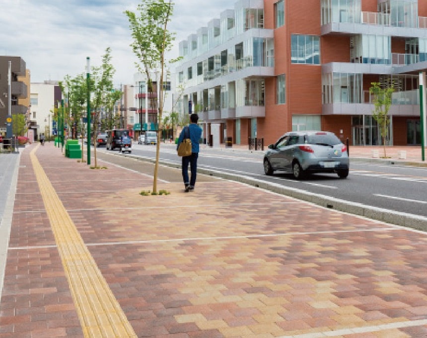 敷くだけで美しく彩るコンクリート製の舗装材