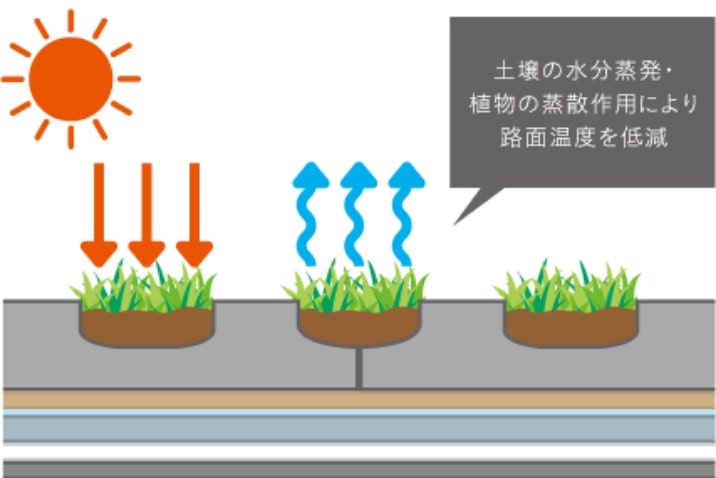 緑化率67%を実現する植生用ブロック