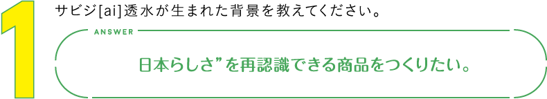 1.サビジ[ai]透水が生まれた背景を教えてください。