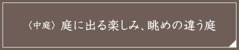 〈中庭〉 庭に出る楽しみ、眺めの違う庭